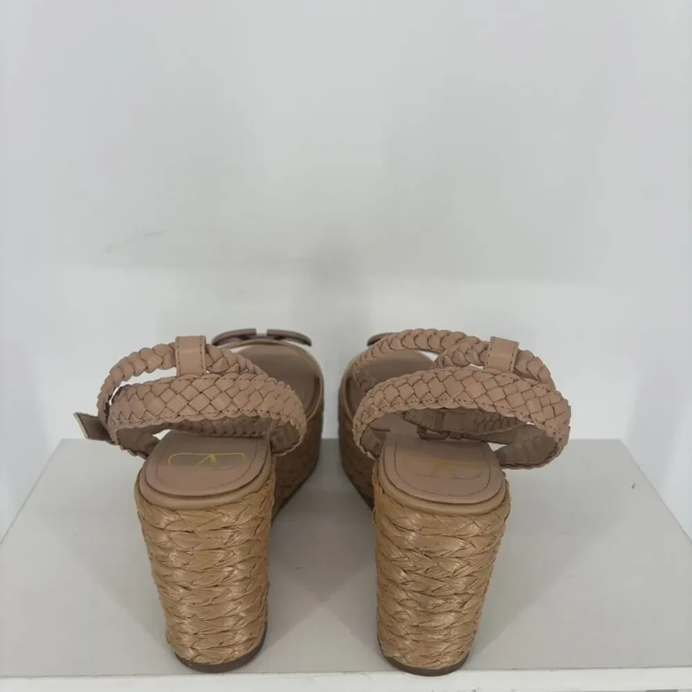 Valentino Braided Espadrille Wedge Sandals